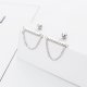 Full Zirconium Straight Rod Silver Earrings